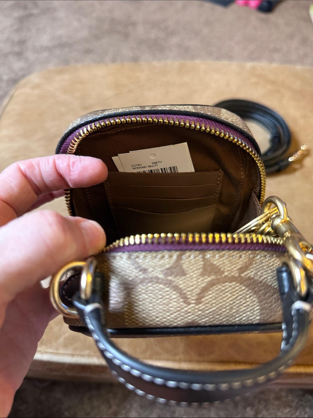 Coach Brown Signature Mini Crossbody with Villain Patch Accents - Picture 3 of 6